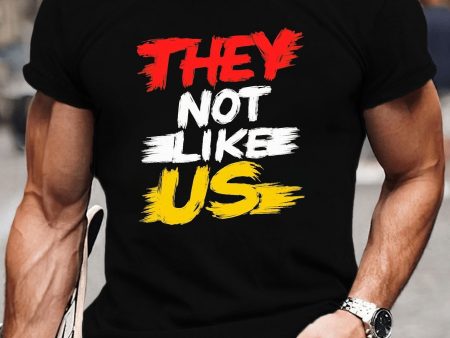 They Don t Like Us. Printed Men s Plus Size Multifunctional Short Sleeved T-shirt, Fashionable Breathable Top Online