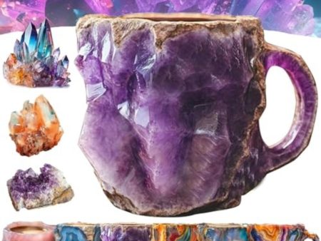 400ml Resin Mineral Crystal Coffee Mugs With Handles Elegant Fake Mineral Crystal Cup For Workplace Home Decor Christmas Gift Kitchen Gadgets For Discount