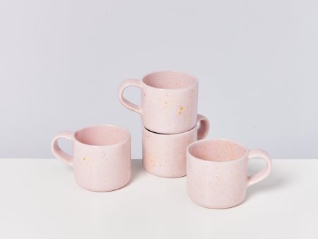 Nódoa 4er Set Tasse rosa gesprenkelt Online