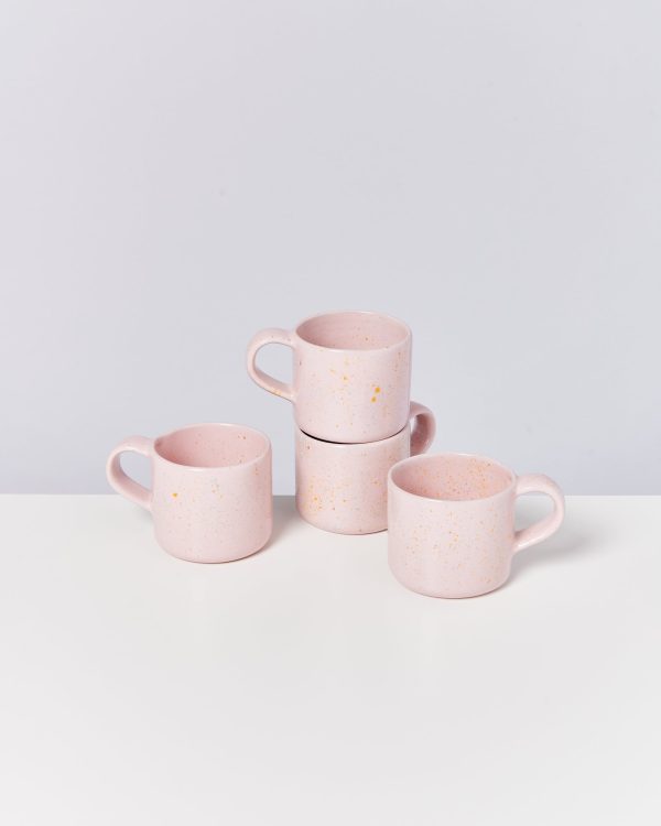 Nódoa 4er Set Tasse rosa gesprenkelt Online