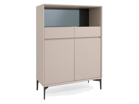 GABINETE BEIGE MATE CON PATAS EN METAL Hot on Sale