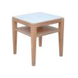 MESA LATERAL CON TOPE ESTILO MARMOL Y ACABADO EN MADERA Online Sale