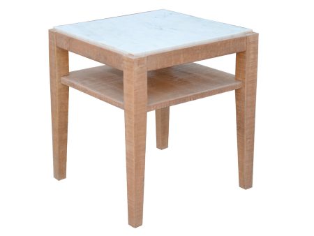 MESA LATERAL CON TOPE ESTILO MARMOL Y ACABADO EN MADERA Online Sale