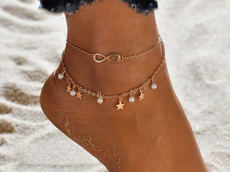 Fashion Bohemian Tassel Pearl Anklet For Sale