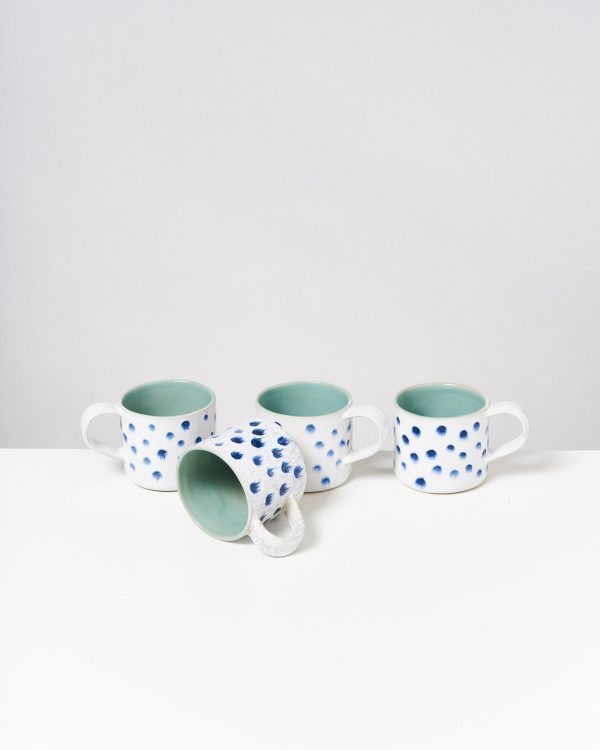 Nódoa 4er Set Tasse mint mit Punkten Online Sale