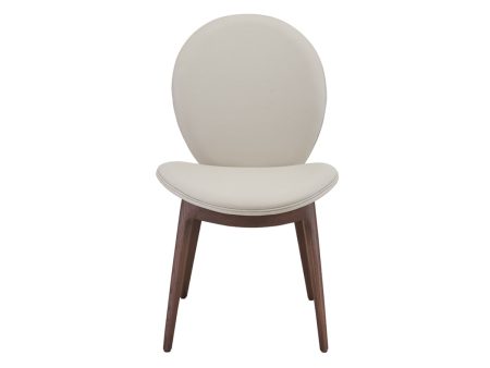 SILLA DE COMEDOR EN TELA BLANCA Y PATAS ACABADO DE MADERA Online