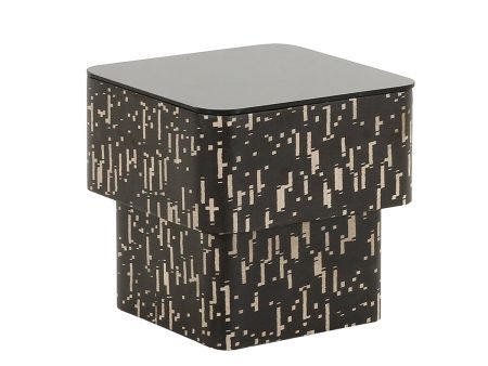 MESA LATERAL CON TOPE DE VIDRIO NEGRO 9-66 Online Hot Sale