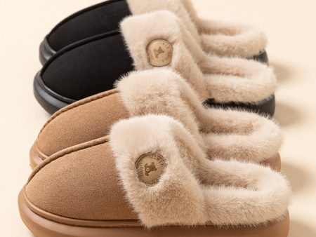 New Plush Slippers For Women Men Winter Warm Home Slipper Indoor Thick-soled Fleece Shoes Sale