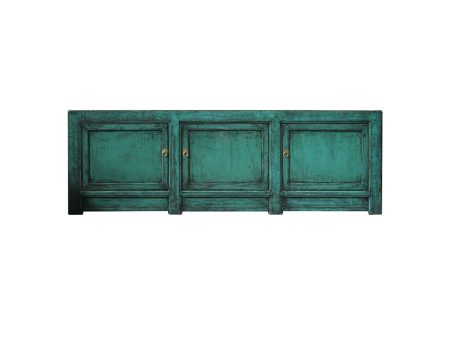 BUFETERA DE TRES PUERTAS ACABADO DE MADERA VERDE AZULADO on Sale