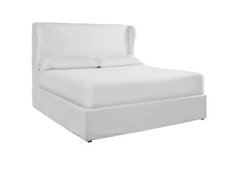 CAMA KING DELANCEY TAPIZADA EN TELA BLANCA Cheap