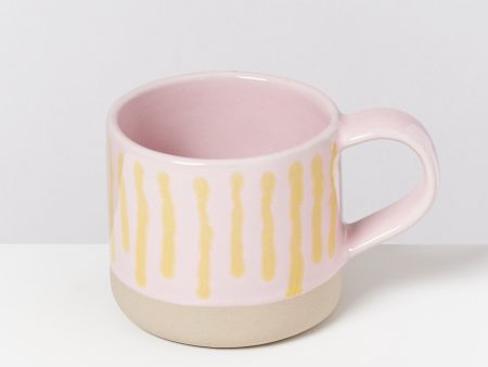 Nódoa Tasse rosa gelb gestreift For Sale