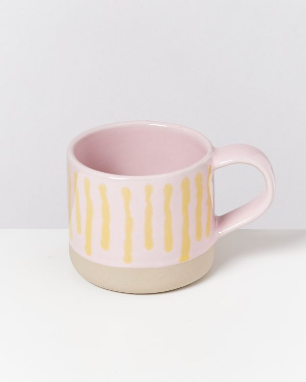 Nódoa Tasse rosa gelb gestreift For Sale