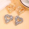 New Pleated Lava Hollow Heart-shaped Earrings Personality Exaggerated Love Earrings For Women Valentine s Day Jewelry Online Hot Sale