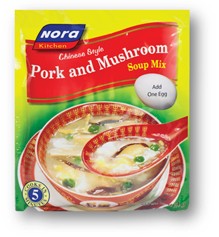 Nora Pork and Mushroom Soup Mix distributed by Sunrise Online