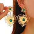 Bohemian Sunflower Heart-shaped Earrings With Rhinestone Exaggerated Personality Love Earrings For Women Valentine s Day Jewelry Discount