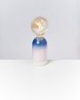 Farol Lampe blau rosa gesprenkelt Fashion