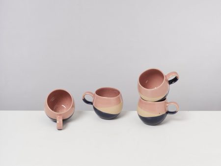 Bica 4er Set Tasse klein pink navy cream For Discount