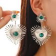 Bohemian Sunflower Heart-shaped Earrings With Rhinestone Exaggerated Personality Love Earrings For Women Valentine s Day Jewelry Discount