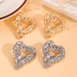 New Pleated Lava Hollow Heart-shaped Earrings Personality Exaggerated Love Earrings For Women Valentine s Day Jewelry Online Hot Sale