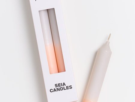 Seia 2er Set Stabkerze Dip Dye peach sand Discount