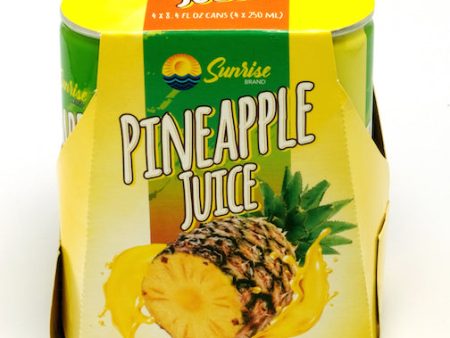 Sunrise Brand 100% Pineapple Juice 8.4oz, 4 cans distributed by Sunrise Fashion