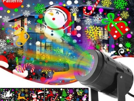 Christmas Party Lights Snowflake Projector Light Led Stage Light Rotating Xmas Pattern Outdoor Holiday Lighting Garden Christmas Decor Sale