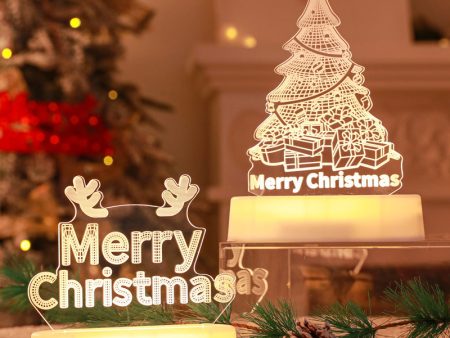 Christmas Decoration 3D Lamp Acrylic LED Night Lights New Year Valentines Day Christmas Kids Gift Christmas Ornaments Hot on Sale