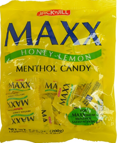 Maxx Honey Lemon Menthol Candy distributed by Sunrise For Discount