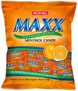 Maxx Dalandan Orange Menthol Candy distributed by Sunrise For Sale